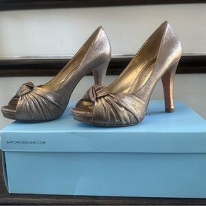 ANTONIO MELANI Metallic Bronze Heels